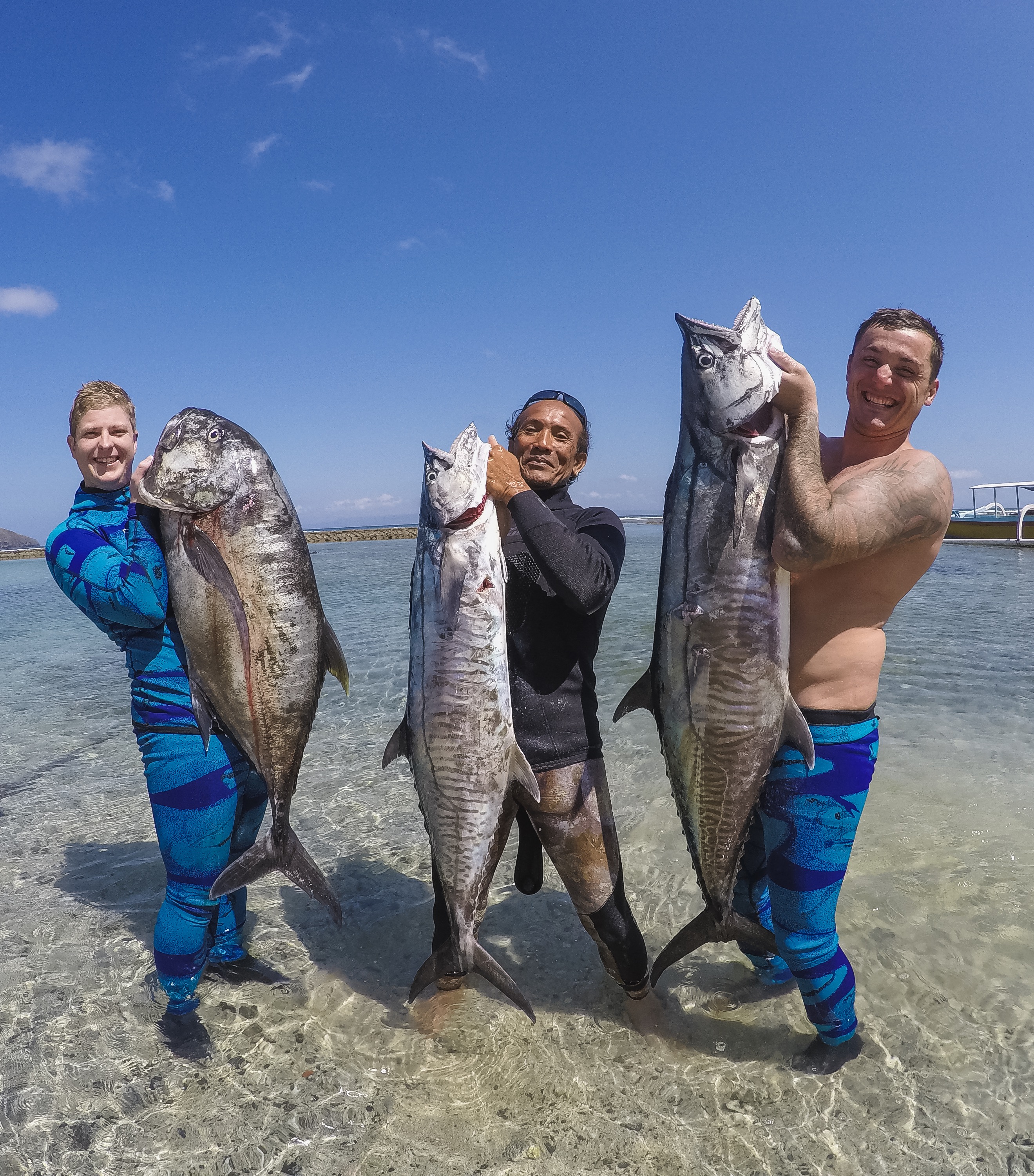 bali spearfishing, giant trevally, Spanish mackerel